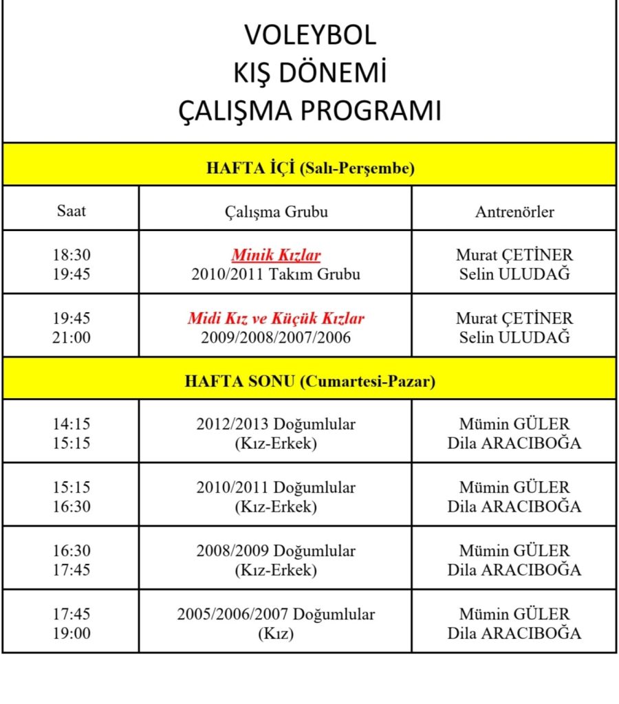 bursa basketbol, voleybol, cimnastik eğitimi